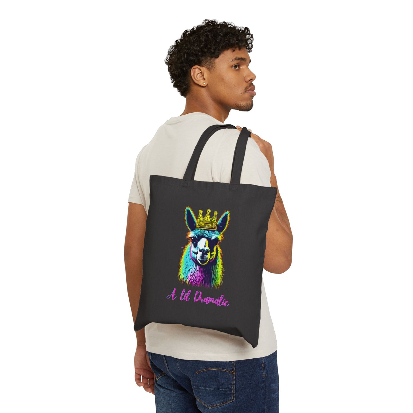 A lil Dramatic-Cotton Canvas Tote Bag