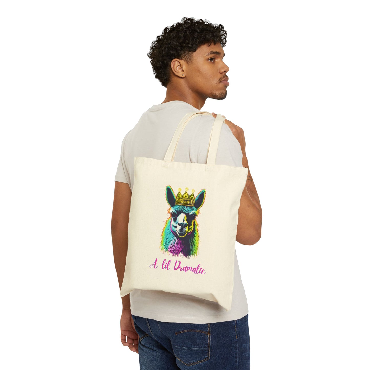 A lil Dramatic-Cotton Canvas Tote Bag