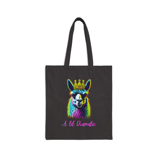 A lil Dramatic-Cotton Canvas Tote Bag