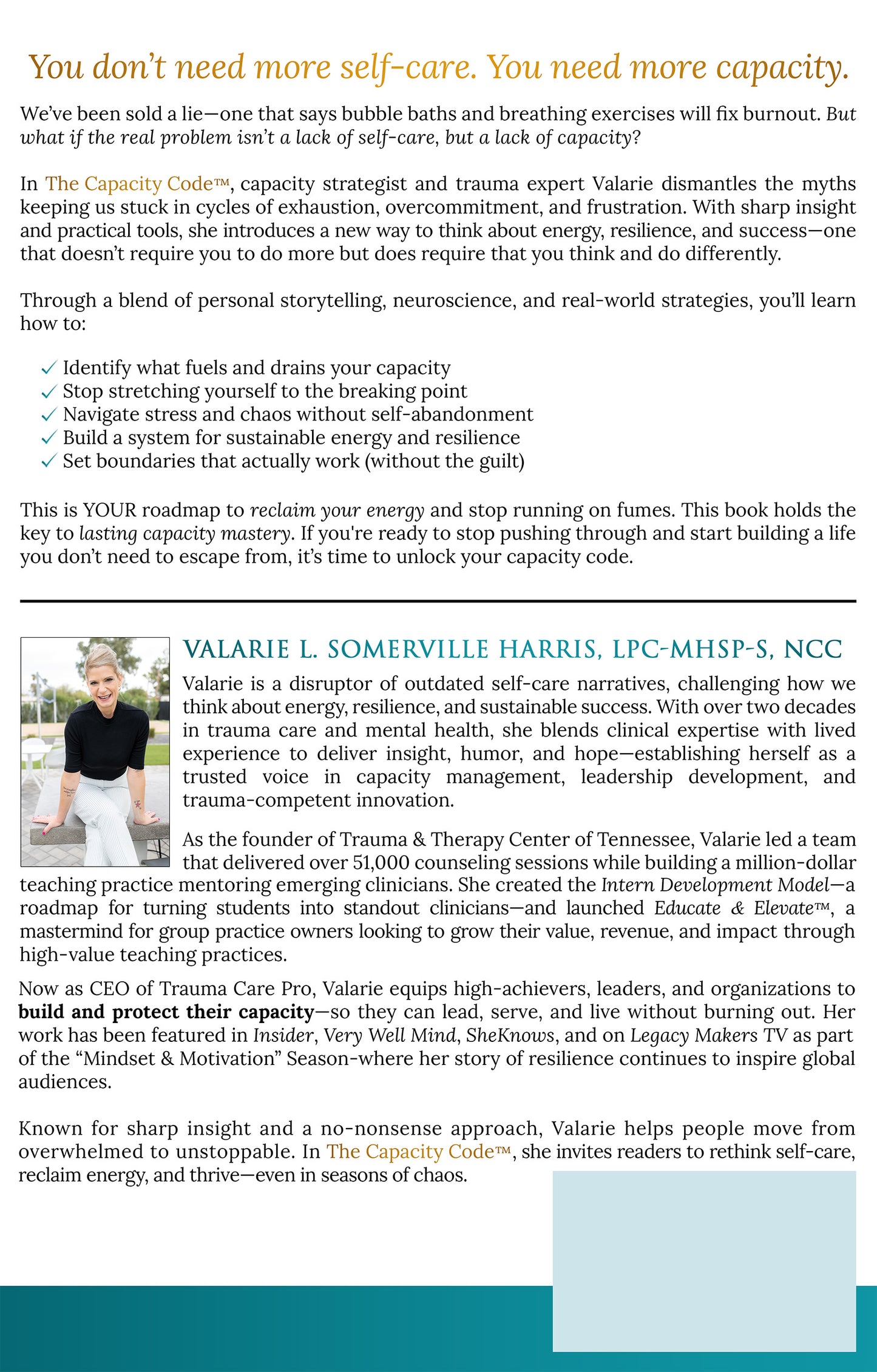 🌱 The Capacity Code™: Unlocking Energy, Resilience, & Sustainable Success