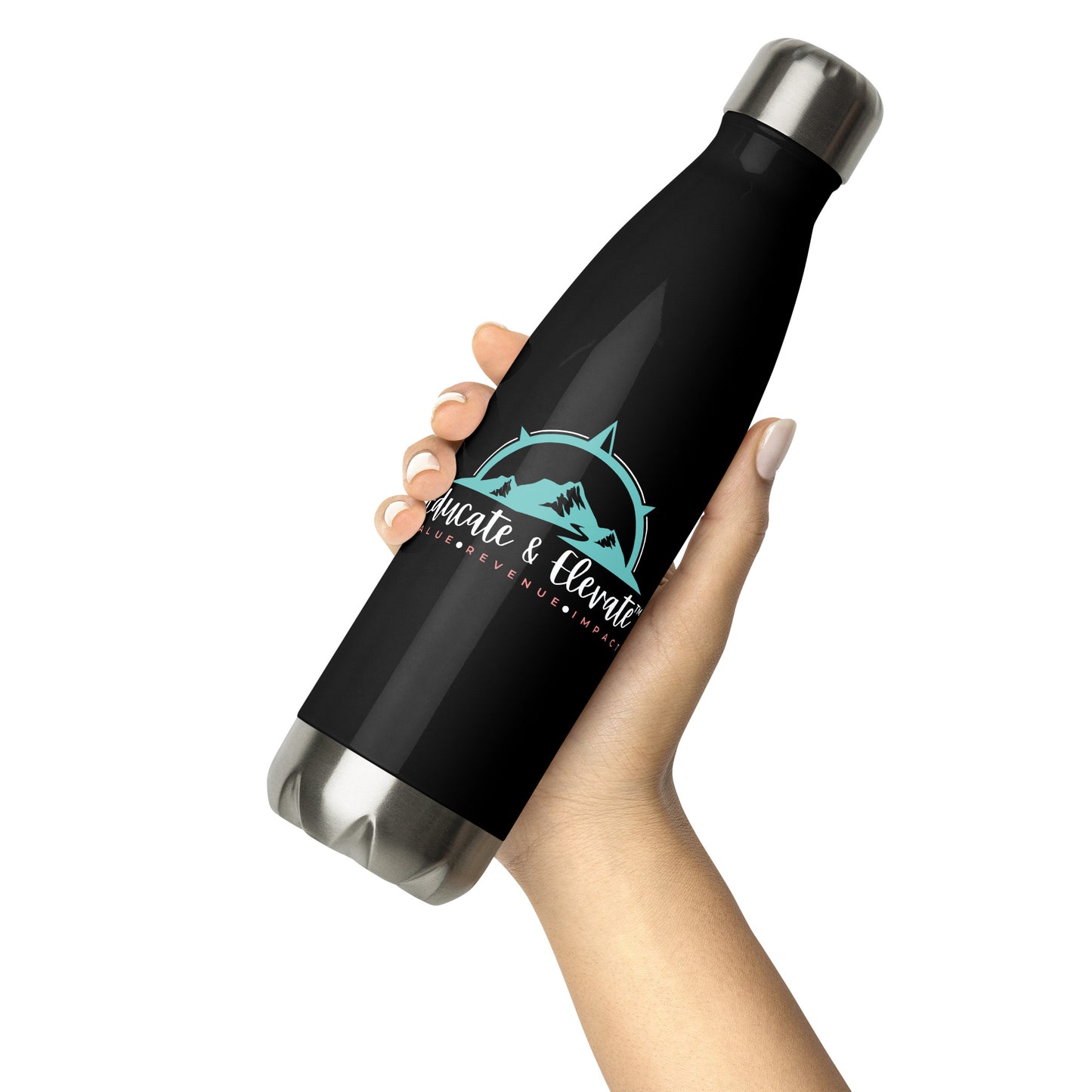 Educate and Elevate Stainless Steel Water Bottle