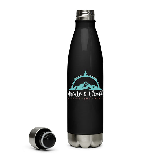 Educate and Elevate Stainless Steel Water Bottle