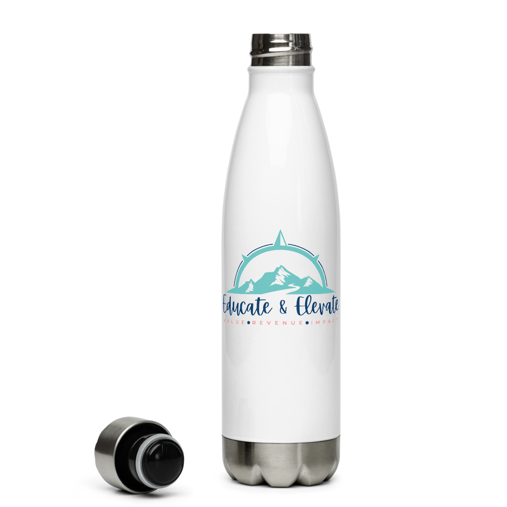 Educate and Elevate Stainless Steel Water Bottle
