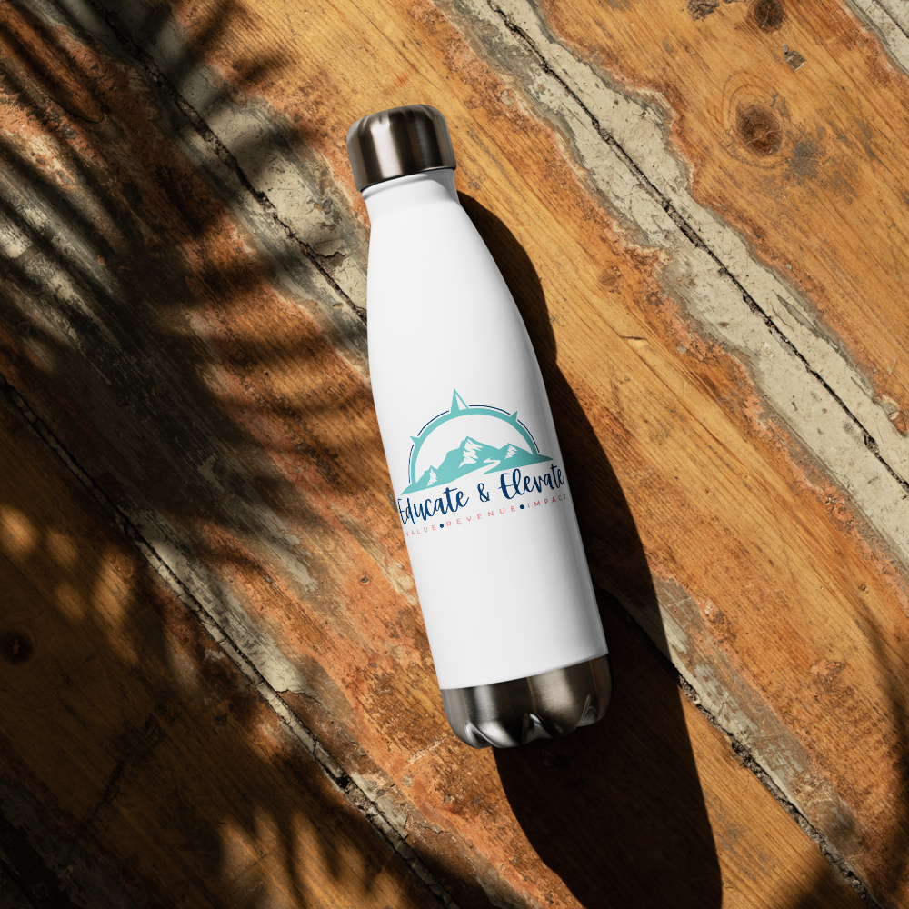Educate and Elevate Stainless Steel Water Bottle