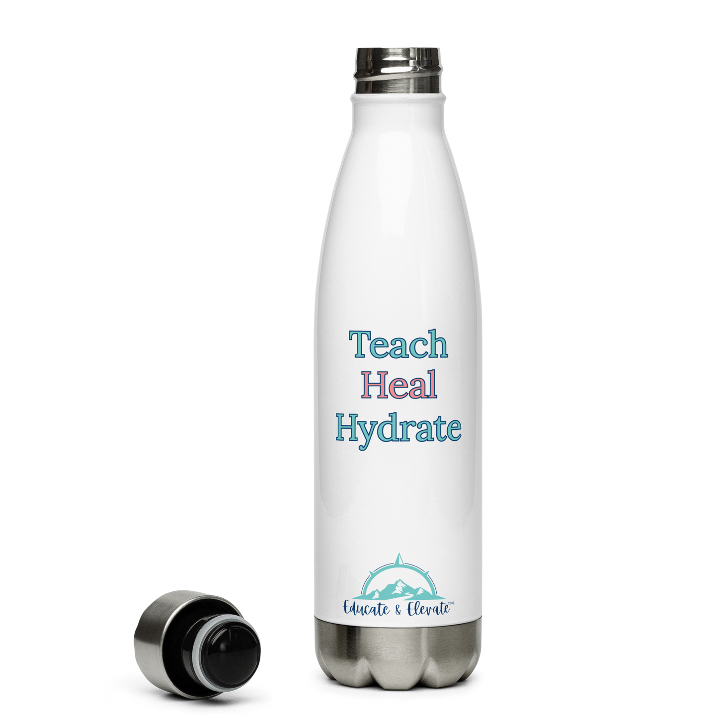 Teach Heal Hydrate Stainless Steel Water Bottle